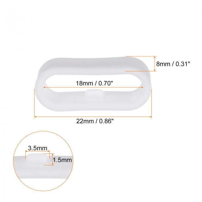 uxcell 10個 ウォッチバンドフィックスリング シリコン製交換用ファスナーリング シリコンウォッチホルダーキーパー 18mm幅のウォッチバンド用 ホワイト