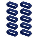 uxcell 10個 ウォッチバンドフィックスリング シリコン製交換用ファスナーリング シリコンウォッチホルダーキーパー 18mm幅ウォッチバンド用 ダークブルー