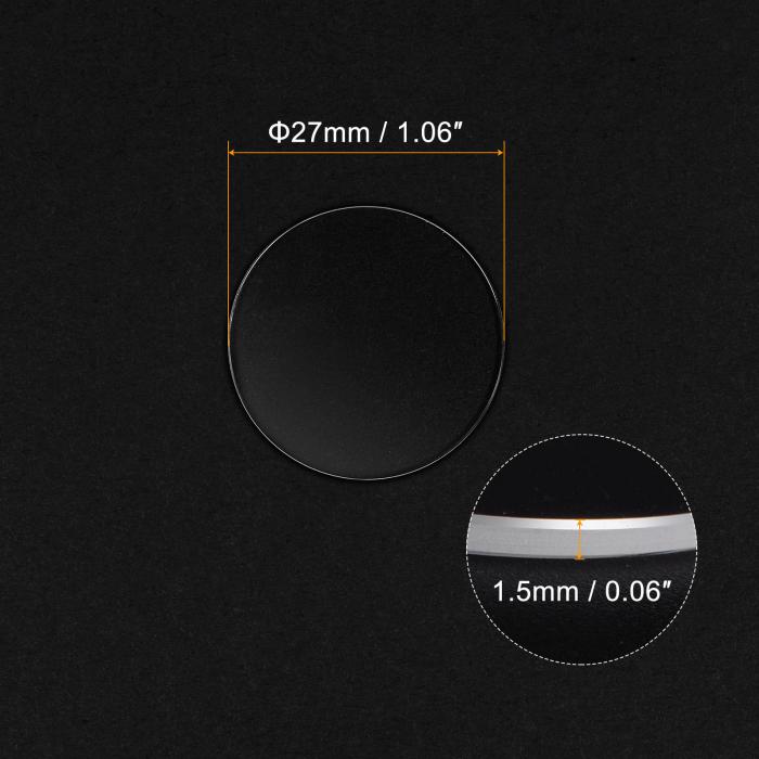 uxcell ウォッチ水晶ガラスレン27mm Dia 1.5mm厚フラットラウンドクリアサファイアグラスウォッチフェイス水晶レンズ交換用ウォッチメーカー修理