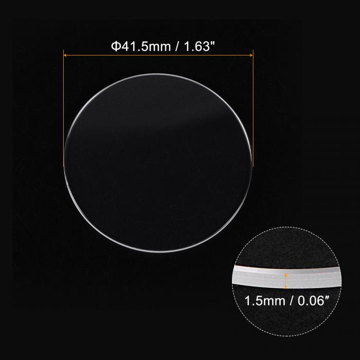 uxcell ウォッチ水晶ガラスレン41.5mm直径1.5mm厚フラットラウンドクリアサファイアグラスウォッチフェイス水晶レンズ交換用ウォッチメーカー修理