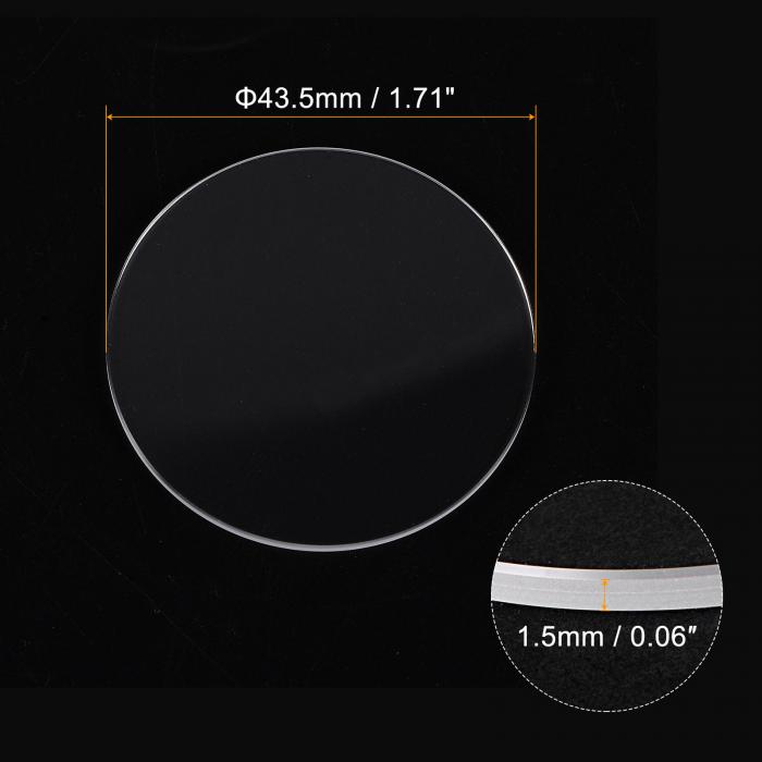 uxcell ウォッチ水晶ガラスレン43.5mm Dia 1.5mm厚フラットラウンドクリアサファイアグラスウォッチフェイス水晶レンズ交換用ウォッチメーカー修理