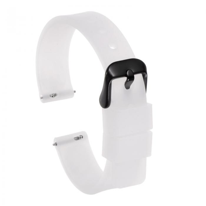 uxcell 12mm幅クイックリリースソフトラバー交換用腕時計バンド 黒ステンレススチールバックル付き 男..