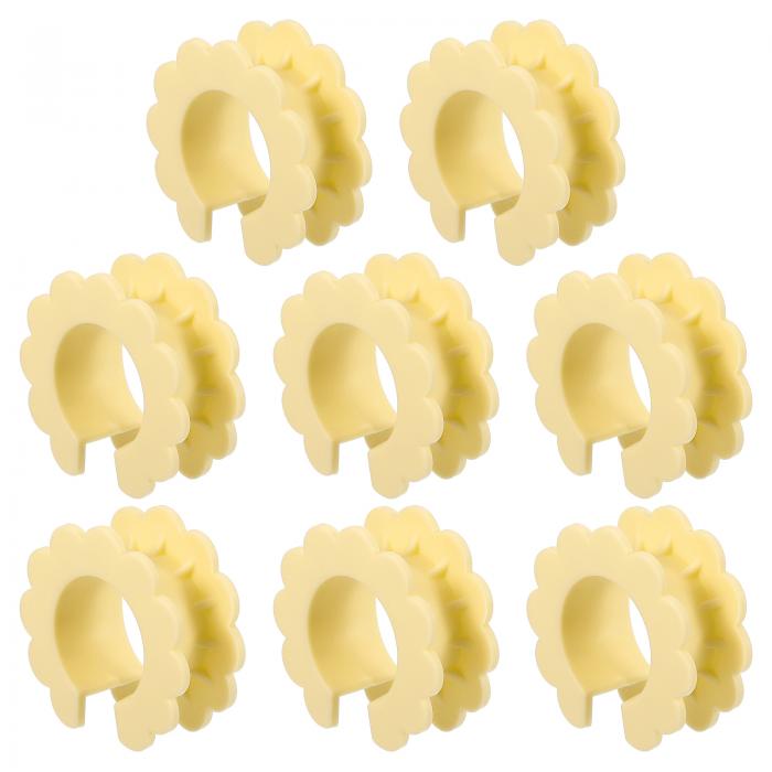 uxcell 洋服ハンガー防風固定フック シリコン 外れ防止 防風ハンガーリングフック 落下防止コートハンガー固定バックル 屋外屋内用 イェロー 8個