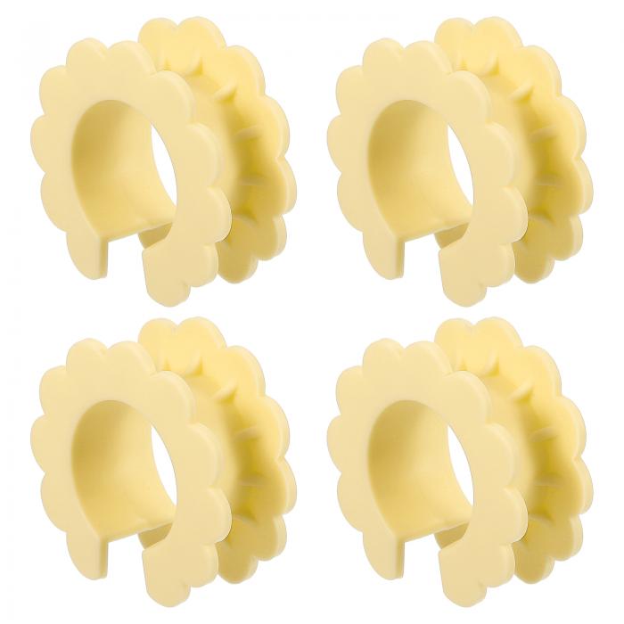 uxcell 洋服ハンガー防風固定フック シリコン 外れ防止 防風ハンガーリングフック 落下防止コートハンガー固定バックル 屋外屋内用 イェロー 4個