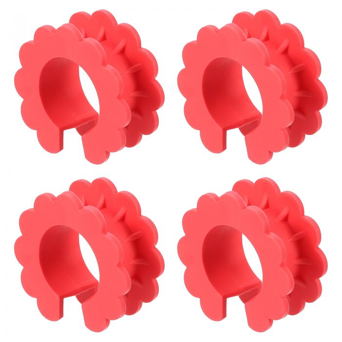 uxcell 洋服ハンガー防風固定フック シリコン 外れ防止 防風ハンガーリングフック 落下防止コートハンガー固定バックル 屋外屋内用 レッド 4個