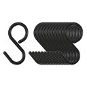 uxcell 12個 Sフック2.4"プラスチック製 小さなS字フッククローゼットロッドフック キッチン用具 カップ 植物 宝石 ジーンズ 衣類 タオル 工具を掛ける用 黒