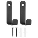 uxcell 2個のコートフック 35x62mmスタイリッシュで頑丈なモダンメタル壁掛けフック 帽子 タオル ローブ ジャケット コート バッグ掛け用 黒