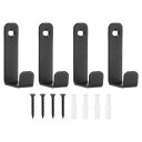 uxcell 4個のコートフック 15x62mmスタイリッシュで頑丈なモダンメタル壁掛けフック 帽子 タオル ローブ ジャケット コート バッグ掛け用 黒