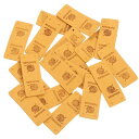 uxcell 50個のPUレザーラベル 縫い付けエンボスタグ ジーンズ バッグ 靴 帽子用のDIYアクセサリー(イエロー)