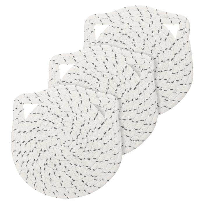 uxcell ポットホルダー 3個セット 7" - 綿製トリベット 猫耳断熱パッド カップ 皿 熱い鍋やフライパン..