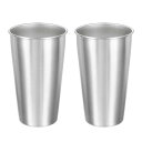 uxcell 2個 304ステンレススチールカップ 20.28oz/600mlウォーターカップ割れない割れない金属製飲料タンブ ラーバーシルバーレストラン