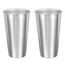 uxcell 2個 304ステンレススチールカップ 23.66oz/700mlウォーターカップ割れない割れない金属製飲料タンブ ラーバーシルバー