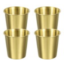 uxcell 4個 304ステンレススチールカップ 6.76oz/200mlウォーターカップ割れない割れない金属製ドリンクタンブ ラーバーレストラン用