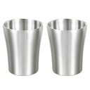 uxcell 2個 304ステンレススチールカップ 9.46oz/280mlダブルウォールウォーターカップ割れないメタルドリンキングタンブ ラーバーレストランシ...