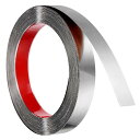 uxcell ウォールトリムモールディング 39.4フィートx0.98" ステンレススチール ピール&スティック 自己粘着 トリム メタライズド ブ ラッシュ仕上げ ストリップ ボーダー エッジ フレーム トリム ホームDIY装飾用 シルバー