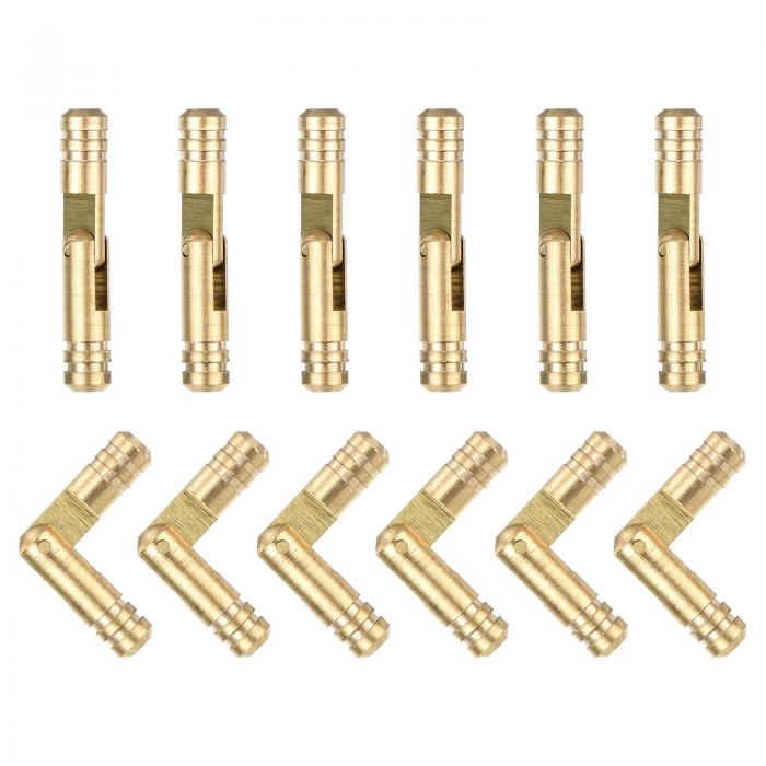 uxcell 12個 不可視真鍮バレ ルヒンジ 30x5mm 隠しヒンジ DIY記念品ボックスキャビネットドアバレ ルヒンジ用 折りたたみサポート円筒形隠しバレ ルヒンジ