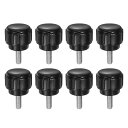 uxcell 8個 ナツメリ締めノブM3 x 8mm メトリック亜鉛メッキ炭素鋼メススレッドサムスクリューオンタイプ14mmプラスチックラウンドヘッドスレッドボ...