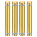 uxcell 4個のスタンドオフスクリュー 1/2" x 2.76" ステンレス製ダブルヘッド広告スクリュー壁スタンドオフマウントハードウェア アクリルガラスサインホルダーワイングラスラ ック用 金色