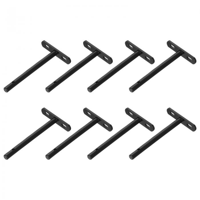 uxcell フロ ーティングシェルフブ ラケット 8個入り5"のソリッドスチール製隠し壁掛けシェルフサポー..