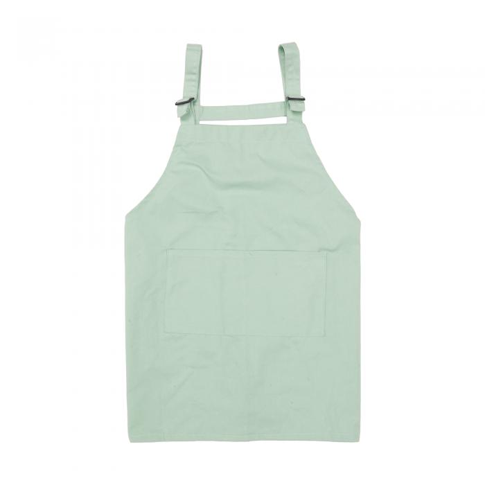 CAPASTEC エプロン H型 無地 調整可能 調理 家庭用 焼き菓子作り 掃除用 大容量ポケット 三角巾付き 子供用エプロン 緑 56×55cm