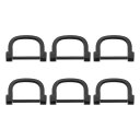 uxcell シャックルのDリングネジ 亜鉛合金 馬蹄形 U字型 Dリング バックル 財布 DIY レザークラフト キーチェーン用 16 mm 黒 6個