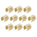 uxcell 150個のレザーロープクリップ 17 x 15mm 折りたたみ可能な円筒形コードエンドクリンプ 調節可能な折り返しクリンプコードストリングレザーファスナー DIYクラフト用 ライト金色