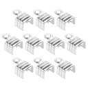 uxcell 100個5 x 7.5mmの折り返しコードエンド コード先端レザーロープエンドキャップ クリンプクランプク ラスプファスナーループ DIY宝石クラフト製作用 シルバーホワイト