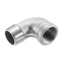 uxcell 1個3/4" PTメスxオス90度エルボーステンレス鋼水管継手エアホースPVCチューブ鋳造
