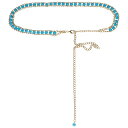 Elerevyo Waist Chain Belts, Metal Gold Rhinestone Crystal Body Chain Belt for Dress Jean Blue Fit waist up to 110cm/43