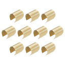 uxcell 160個のレザーロープクリップ 15 x 12mm 折りたたみ式円筒コードエンドクリンプ 調節可能な折り返しクリンプコードストリングレザーファスナー DIYクラフト用 ライト金色