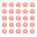 uxcell 50個 花 ソーイングパッチ クロシェ花びら手作りクロシェフラワーアップリケ DIYヘアク ローズウェディングパーティークラフト用 装飾 ピンクと...
