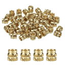 uxcell 50個 M6 スレッドインサート真鍮ヒートセットインサート M6x8mm OD8mm ニューリングインサートナット 3Dプリント真鍮ナット女性スレッドインサートナット(4)