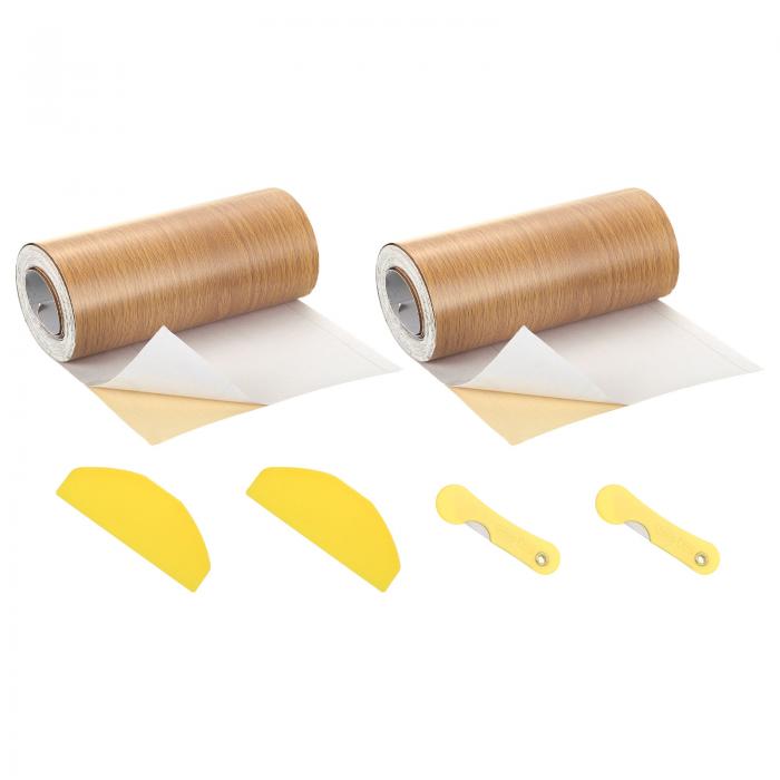 uxcell 2ロール 木目テープ 5.91