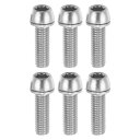 X AUTOHAUX MTBバイク用の耐久性のあるM6x20mmソケットヘッドキャップボルトスクリュー6個セット スチール製 シルバートーン