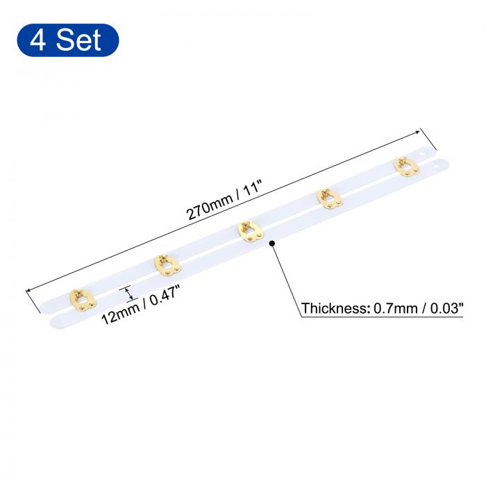 uxcell 4セットコルセットバスク 11"ホワイトスチールボニングサポート 金色ボタン付きスプリングスチールコルセットバスク コルセットボニング ガウン ウェディングドレスの製作用