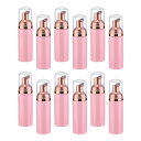 uxcell 2オンス 空の泡ポンプボトル 12個 旅行用泡石鹸ディスペンサー まつ毛シャンプー ハンドソープ ライトピンク ローズ金色