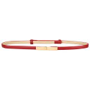 Elerevyo Women Skinny Faux Leather Waist Belt, Adjustable Slim Waistband with Go...