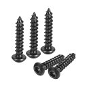 uxcell 六角ソケット自己攻釘 M6 x 30mm 炭素鋼木ねじ 200本