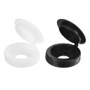 uxcell 100個のねじカバーキャップ 5.3 mmプラスチック製ヒンジ付きねじキャップ ねじヘッドを覆うための折りたたみねじスナップカバー(黒と白)