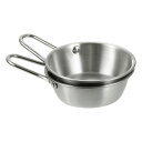 uxcell 2個の韓国伝統酒器 4.13"304ステンレス鋼生米酒カップソースボウル ハンドル付き ハイキング キャンプ スープディッシュ用 シルバー