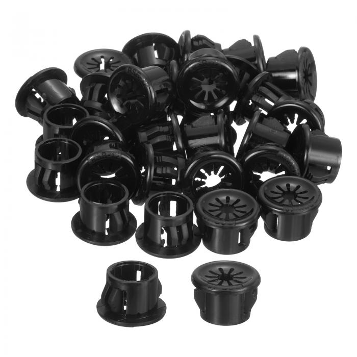 uxcell スナップブッシュグロメット0.47"（12mm）取り付け径 30個の丸形ナイロンスナップインケーブル..