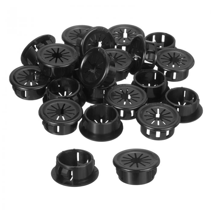 uxcell スナップブッシュグロメット0.75"（19mm）取り付け径 20個の丸形ナイロンスナップインケーブル..