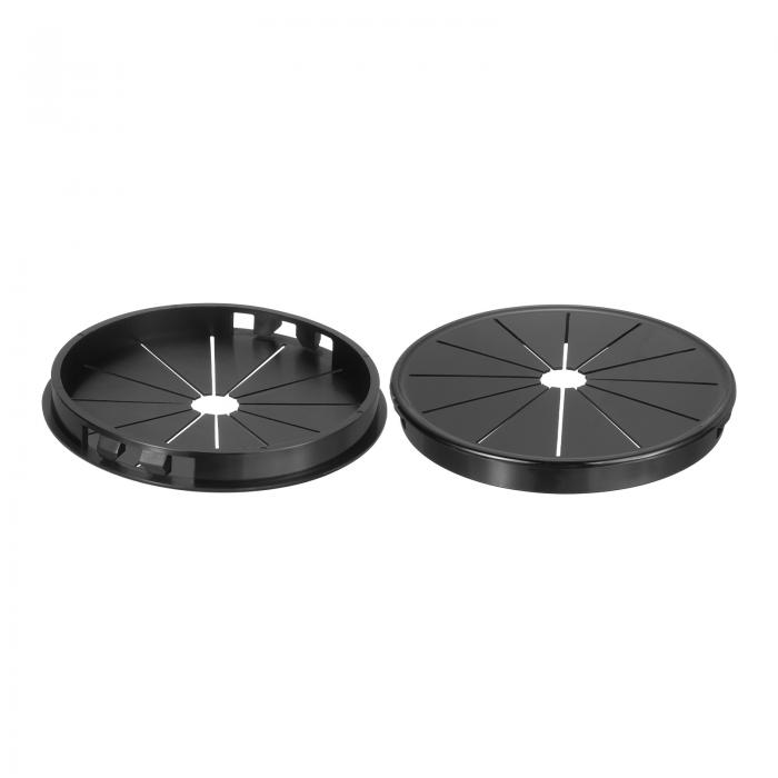 uxcell スナップブッシュグロメット3.94"(100mm)取り付け径 2個の丸型ナイロンスナップインケーブルホースブッシンググロメット さまざまなケーブルチューブワイヤー用 黒