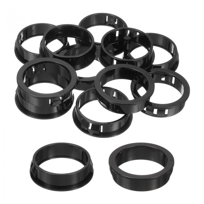 uxcell ケーブルスナップブッシンググロメット 16個38mm/1.5"取り付け口径ナイロンスナップブッシンググロメット 様々なケーブルチューブワイヤー用のラウンドスナップインケーブルホースブッシング 黒