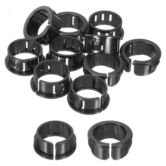 uxcell ケーブルスナップブッシンググロメット 10個21mm/0.83"取り付け口径ナイロンスナップブッシンググロメット 様々なケーブルチューブワイヤー用のラウンドスナップインケーブルホースブッシング 黒