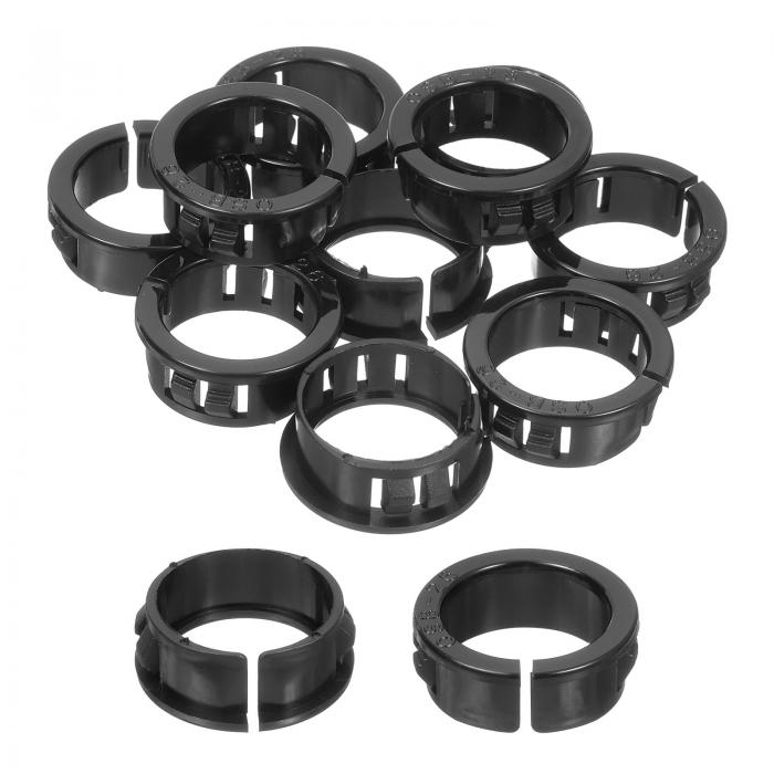 uxcell ケーブルスナップブッシンググロメット 30個25mm/0.98"取り付け口径ナイロンスナップブッシンググロメット 様々なケーブルチューブワイヤー用のラウンドスナップインケーブルホースブッシング 黒
