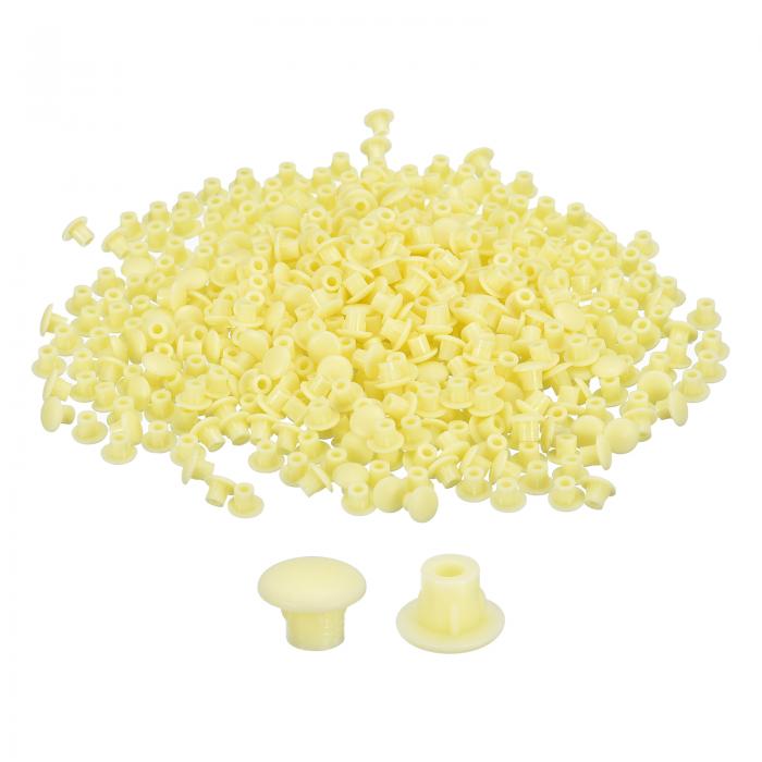 uxcell 2000個 ねじ穴プラグ 5mm（3/16インチ）直径プラスチック丸いボタンプラグスナップインロッキン..