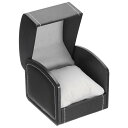 uxcell シングルウォッチケース PUレザーウォッチトラベル収納ディスプレイボックス 取り外し可能なクッション付き 多く 時計に対応 黒 アーチ型