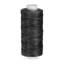 uxcell 革用ワックス糸 150D フラットポリエステル万能糸 革細工 製本 靴修理用 50 M 0.8 mm 黒
