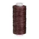 uxcell レザー縫製用ワックス糸 55ヤード/50 M 0.8 mm 150D フラット ポリエステル 万能糸 革細工 製本 靴修理 コーヒー茶色